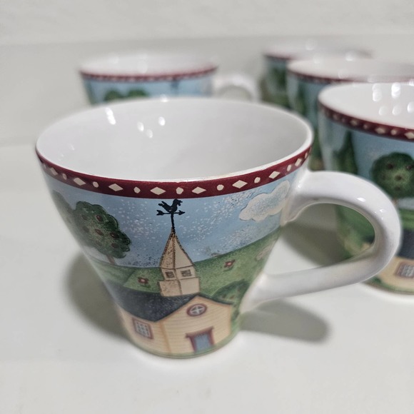 Vintage Sango Green Acre mugs‎ 8 oz Set of 6 - Picture 2 of 7